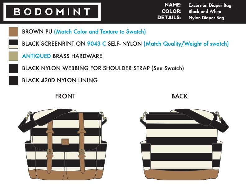 Tech Pack CAD sheet Bodomint